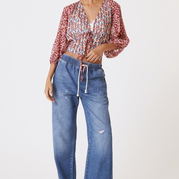 Anthropologie NWT Floral Tie-Front Kimono - Picture 2 of 4